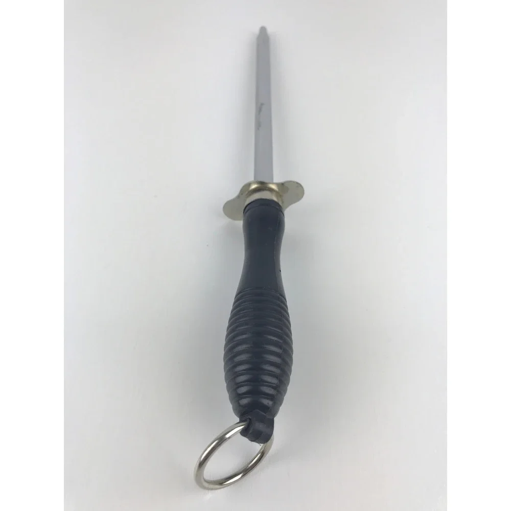 Unbranded Knife Sharpening Honing Steel Rod Kitchen Black‎ Composite Handle